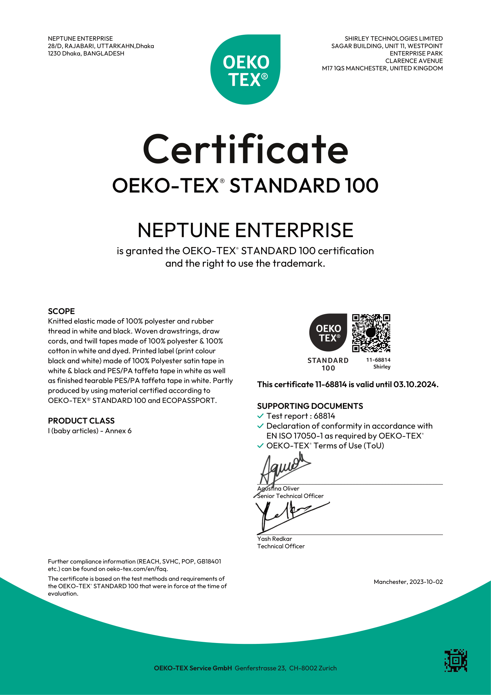 OEKO-TEX® STANDARD 100